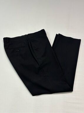 Calvin Klein Men's Black Flat Front Wool Blend Dress Pants Slacks 34x30 - 421